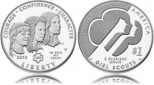 Girl Scouts Commemorative Silver Dollar (US Mint images)