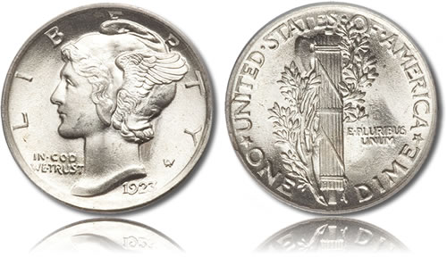 Silver Mercury Dimes Coin Melt Values Information
