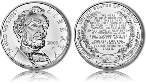 Uncirculated 2009 Abraham Lincoln Silver Dollar Commemorative Coin