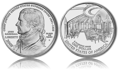 2005-P Uncirculated John Marshall Silver Dollar Commemorative Coin