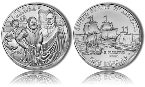 2007-P Uncirculated Jamestown Silver Dollar Commemorative Coin