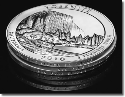 Edges of 2010 America the Beautiful 5 Ounce Silver Uncirculated Coins