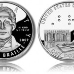 2009 Louis Braille Silver Dollar Commemorative Coins