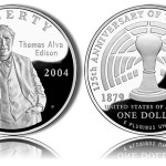 2004 Thomas Edison Silver Dollar Commemorative Coins